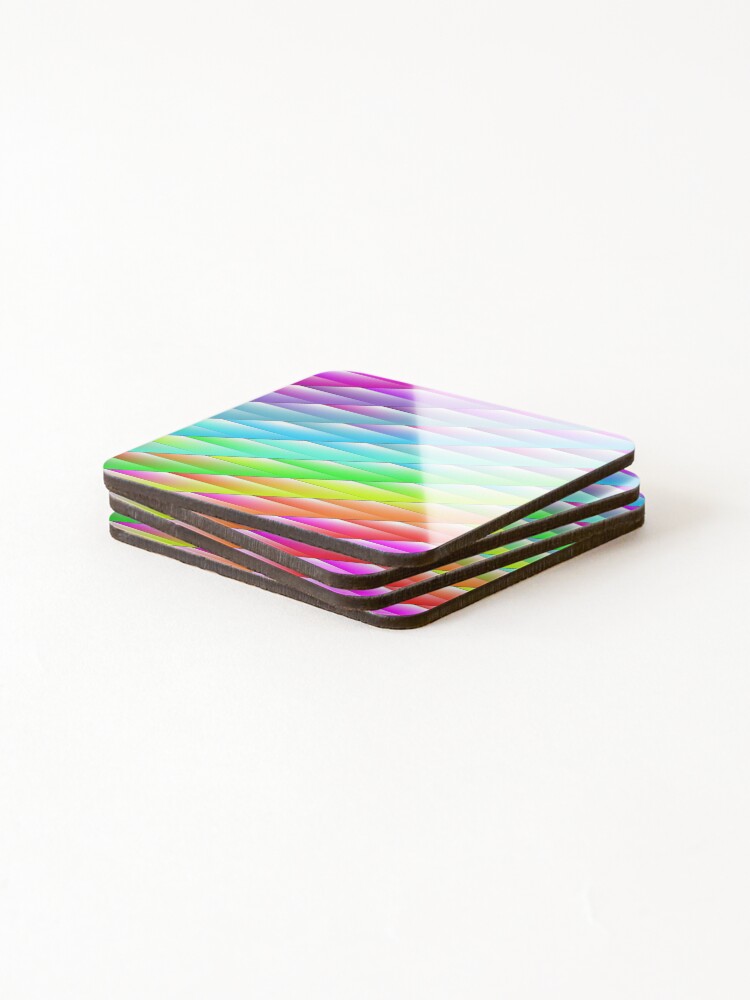 Thumbnail 4 of 5, Coasters (Set of 4), Colour rectangular pattern designed and sold by flashcompact.
