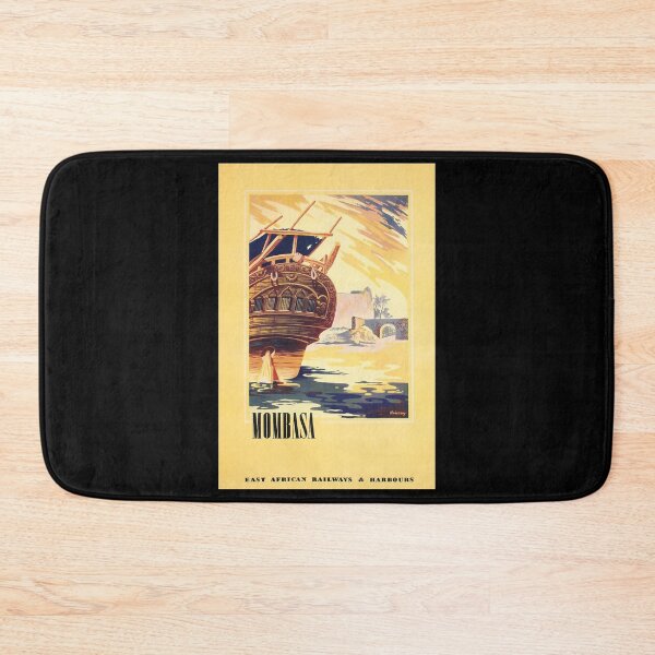 Item preview, Mombasa retro poster designed and sold by CorasPosters.