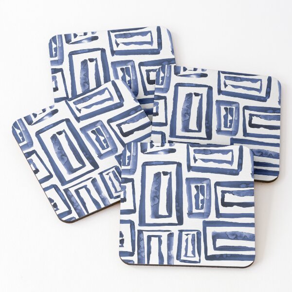 Item preview, Inky Squares in Blue designed and sold by RebeccaFlaherty.