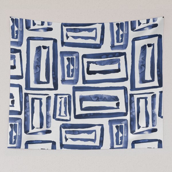 Item preview, Inky Squares in Blue designed and sold by RebeccaFlaherty.