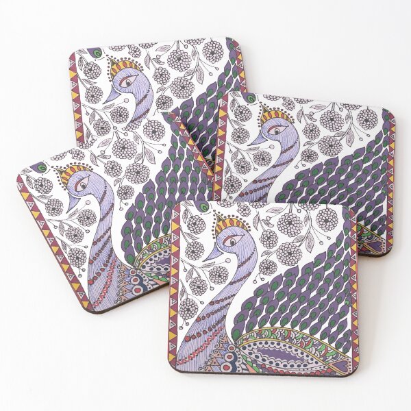Item preview, Peacock artwork based on Indian folk art form Madhubani designed and sold by DollyJ.