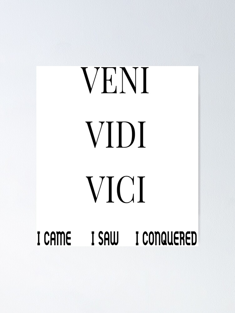 Side tattoo saying Veni vidi vici on Teresa.