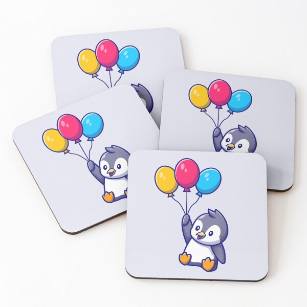Item preview, Cute flying penguin with balloons designed and sold by PhelipeCasanova.