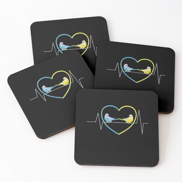 Item preview, Heart line with two budgies and heart. designed and sold by Bodino.