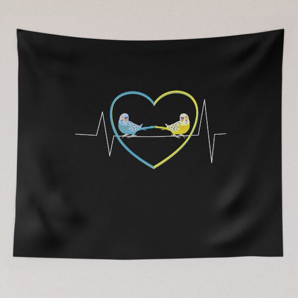 Item preview, Heart line with two budgies and heart. designed and sold by Bodino.