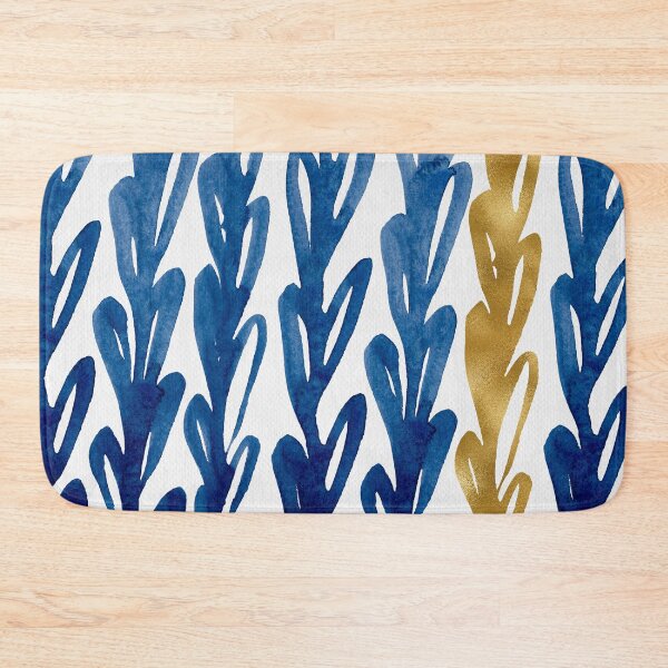 Item preview, Linear Leaves | Blue and Gold designed and sold by RebeccaFlaherty.
