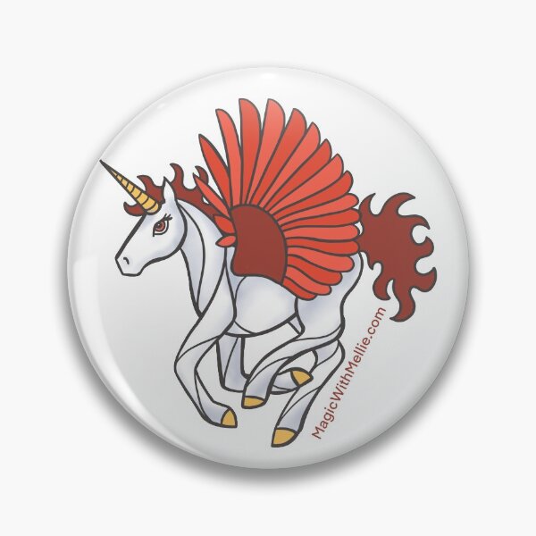 Item preview, Fire Unicorn Pegasus - Unicorns of the Elements Illustration series designed and sold by Melanie Test.