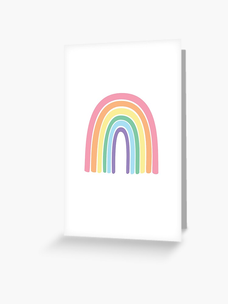 Blank Rainbow Greeting Cards with White Envelopes (Pastel Colors