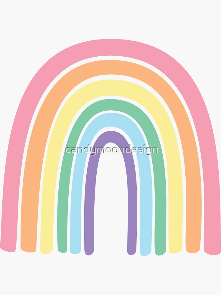 Rainbow Pastel Kawaii Cute Aesthetic Boho by candymoondesign