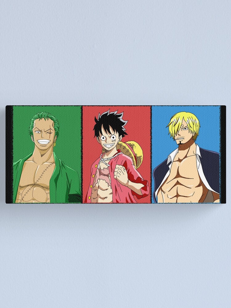 Mugiwara Monster Trio Zoro Luffy Sanji One Piece Canvas Print By Mariemik31 Redbubble