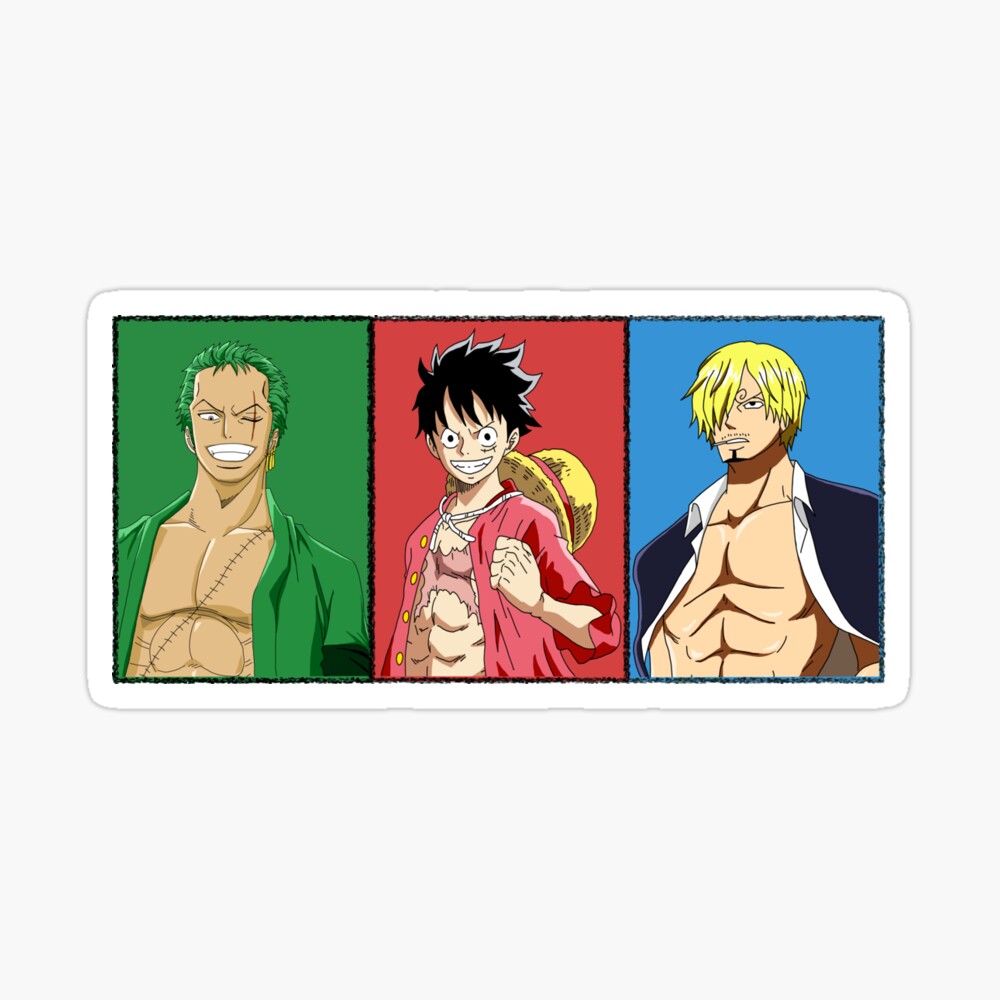 Mugiwara Monster Trio Zoro Luffy Sanji One Piece Poster By Mariemik31 Redbubble