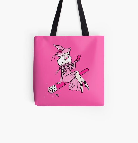 Bewitching Blush Witch All Over Print Tote Bag