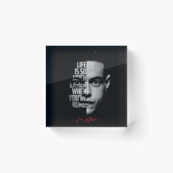 Item preview, Black and white Mr Robot Elliot Alderson quote. designed and sold by Enea Kelo.