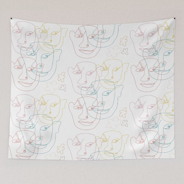 Item preview, Abstract line art ogre and flowers designed and sold by LiliesValley.