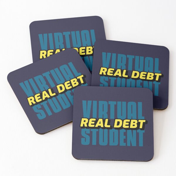 Item preview, Virtual student, Real debt typographic design  designed and sold by Lemon-Squeezy.