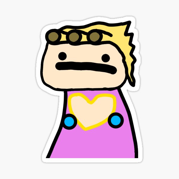 Gold Experience Stickers Redbubble - roblox jojo face decal