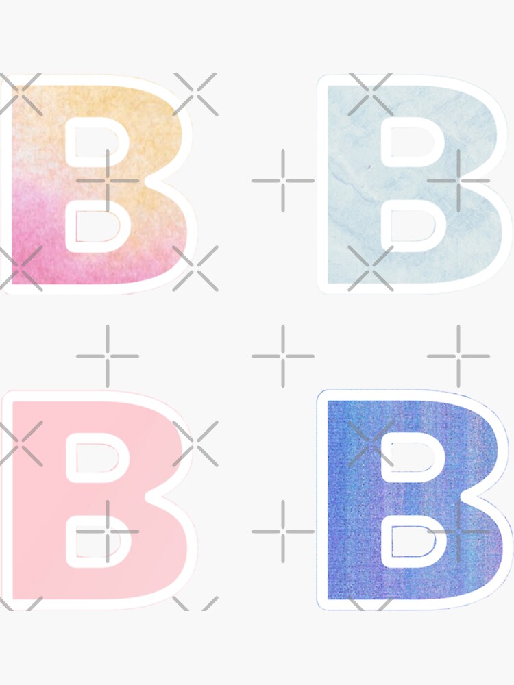 "Pastel Letter B Pack" Sticker By Freyyyaaa | Redbubble