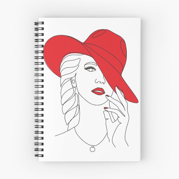 Item preview, Abstract woman with red hat.Vector drawing. Portrait minimalistic style. Beaty salon logo.   designed and sold by Nina Velychko.