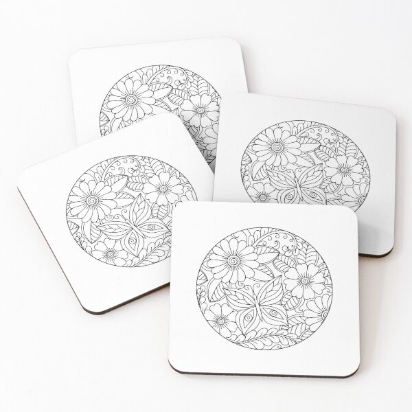 Item preview, Outline round floral pattern (version 2) designed and sold by kalud-zoldyck.