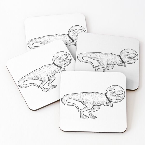Item preview, Astronaut cartoon tyrannosaurus sketch designed and sold by asmmdesign.