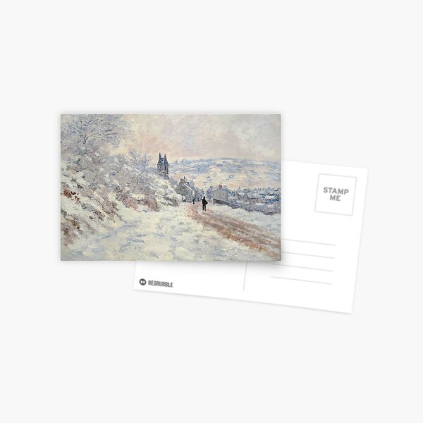Claude Monet The Road to Vetheuil, Snow Effect 1879 Postcard