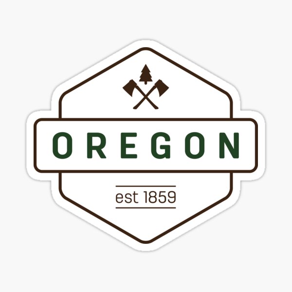 Oregon Axe Badge Sticker