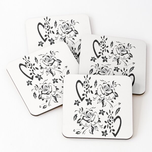 Item preview, Artsy  black and white rose design, monochrome design inspired by nature  designed and sold by Adri Barnard.