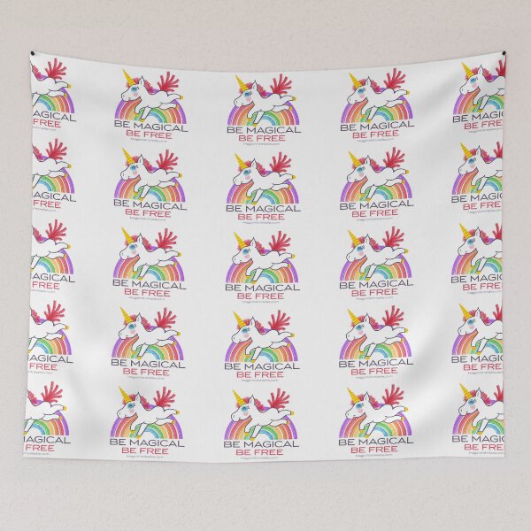 Item preview, Be Magical, Be Free — Rainbow Unicorn Cuties Illustration series designed and sold by Melanie Test.