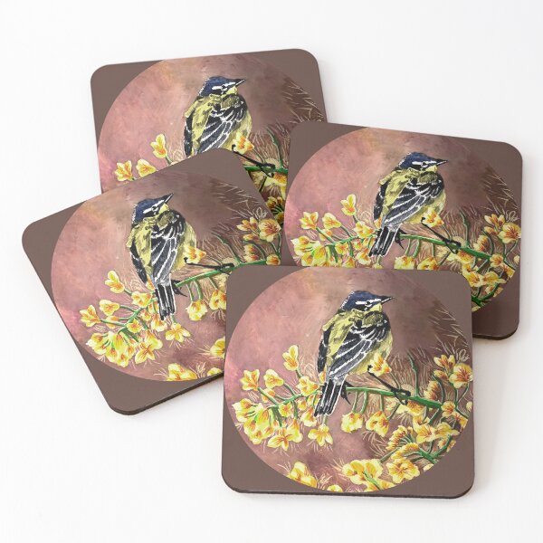 Item preview, Bird in Tree with Yellow Flowers.  designed and sold by Lynn Harriet.