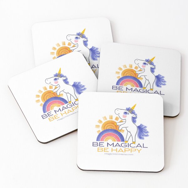 Item preview, Be Magical, Be Happy — Rainbow Unicorn Cuties Illustration series designed and sold by Melanie Test.