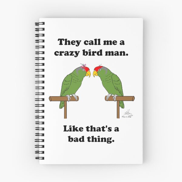 Item preview, Crazy Bird man with Red-crowned Amazons. designed and sold by Laughing Parrot Studio.