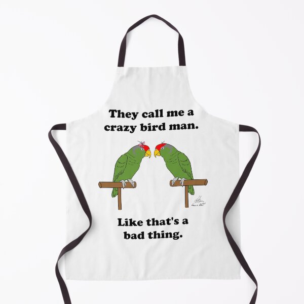 Item preview, Crazy Bird man with Red-crowned Amazons. designed and sold by Laughing Parrot Studio.