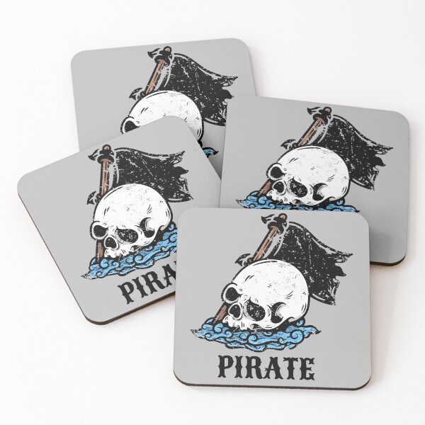 Item preview, Vintage Pirate Skull Sea and Flag designed and sold by TamGustam.