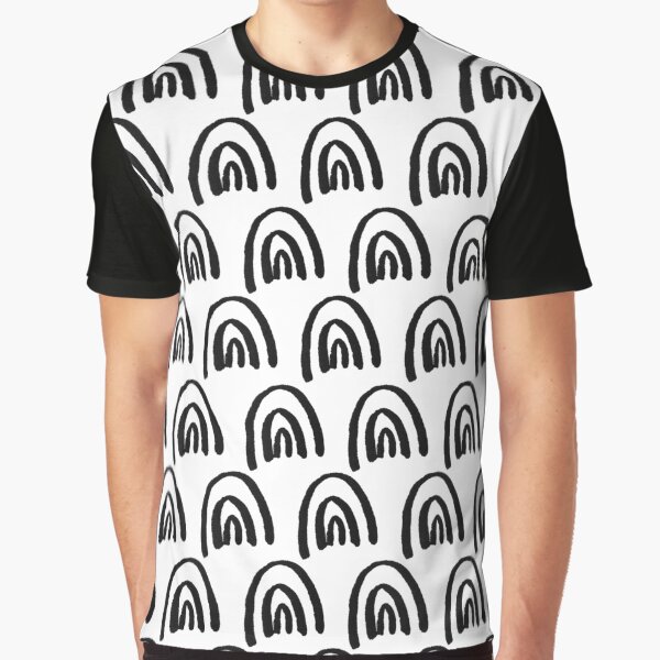 Black and White Rainbow Graphic T-Shirt for Sale by Lauren Q