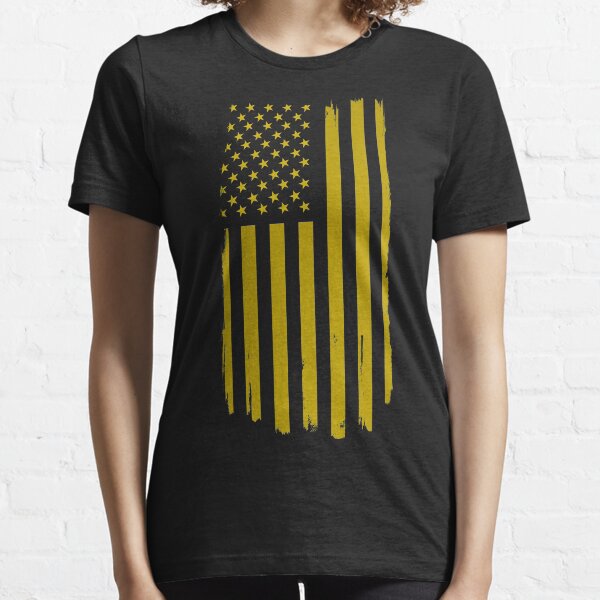 Distressed US Flag Gold Essential T-Shirt