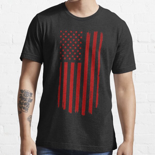 Distressed US Flag Red Essential T-Shirt