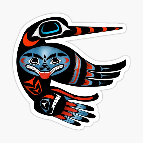 4" Pacific Northwest Native American tribal Raven vinyl sticker Decal for car.