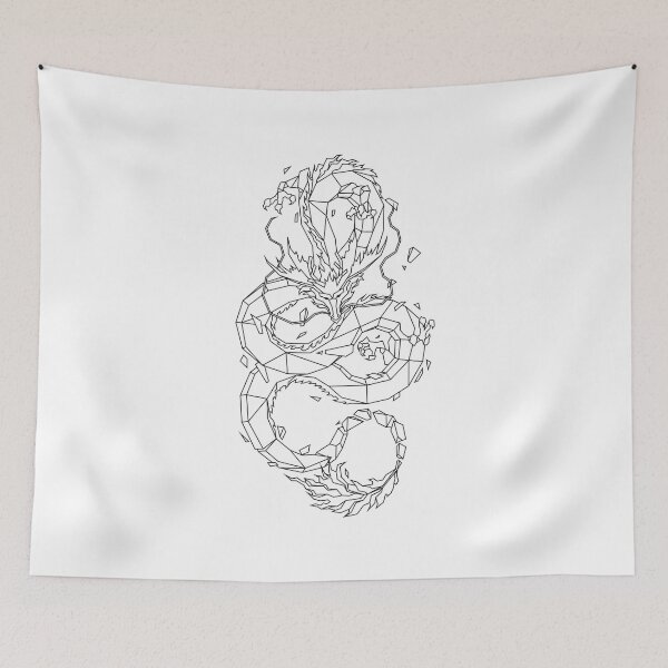 Item preview, Chinese Dragon Geometric Line Art designed and sold by 5thSeason.