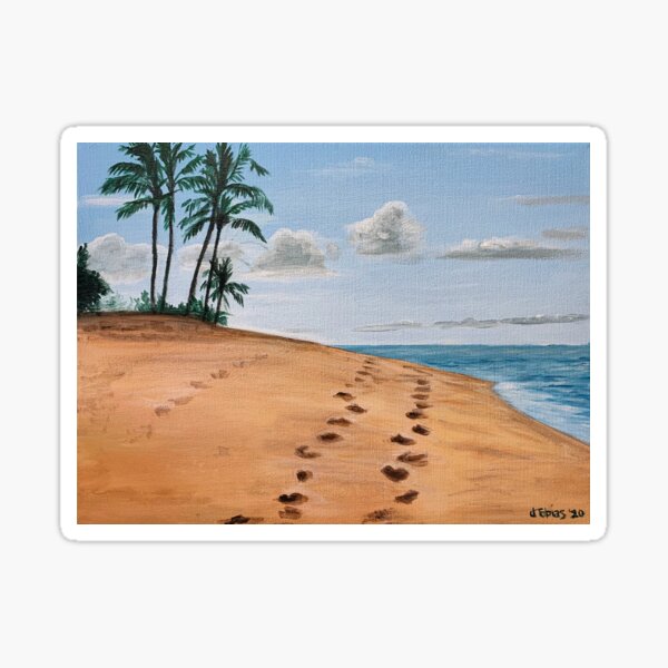Footsteps on The beach Sticker