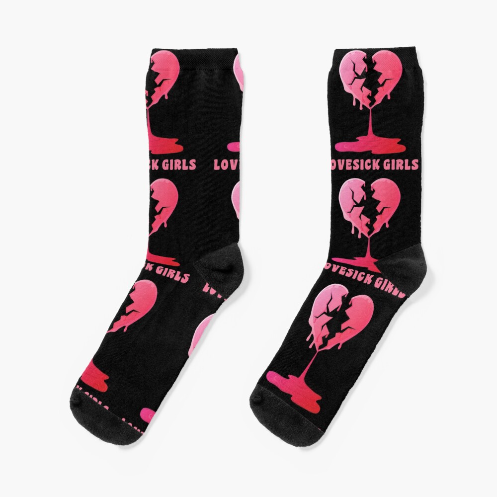 "BLACKPINK Lovesick Girls Cute Pink Heart" Socks for Sale by SugarSaint