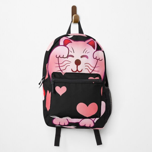 Item preview, Pink good luck cat maneki neko with hearts designed and sold by CuisineCat.