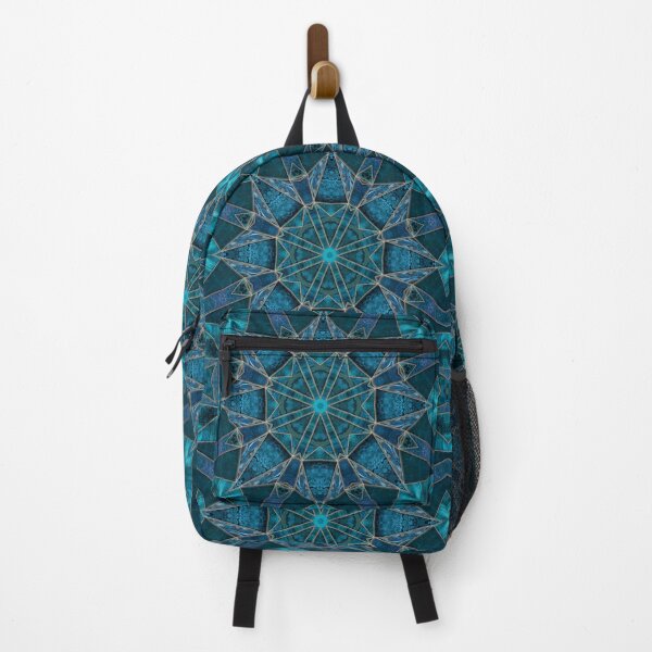 Item preview, Elegant Blue Teal Green Stained Glass Design designed and sold by artsandsoul.
