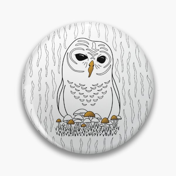 Item preview, Adorable cute owl in black and white with gold details, wild woodland bird designed and sold by Twist Design.
