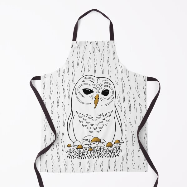 Item preview, Adorable cute owl in black and white with gold details, wild woodland bird designed and sold by Twist Design.