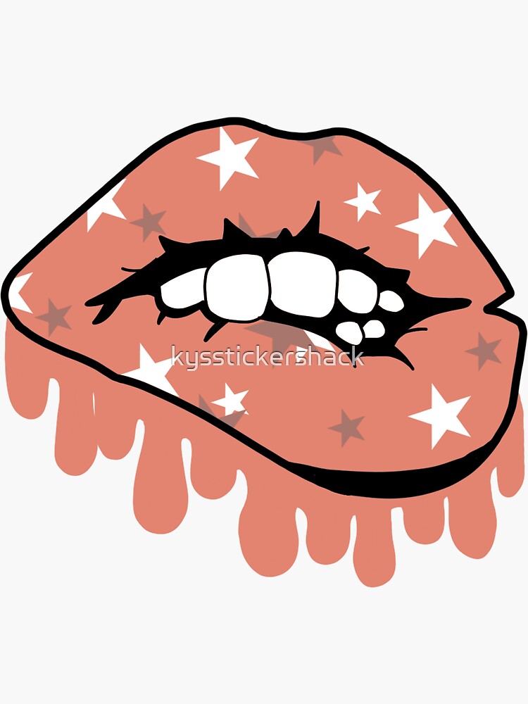 "Lip Drip Orange" Sticker for Sale by kysstickershack Redbubble