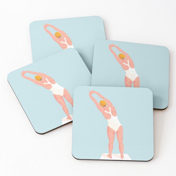 Item preview, Stretching Swimmer Blue Background designed and sold by VeronArtLab.