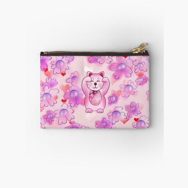 Item preview, Cute pink lucky maneki neko with pearl flowers designed and sold by CuisineCat.