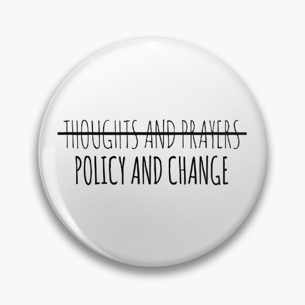 Item preview, thoughts and prayers policy and change vinyl laptop car decal designed and sold by QuoteSpirations.