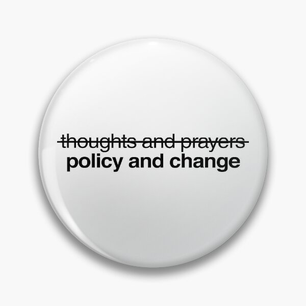 Item preview, thoughts and prayers policy and change vinyl laptop car decal designed and sold by QuoteSpirations.