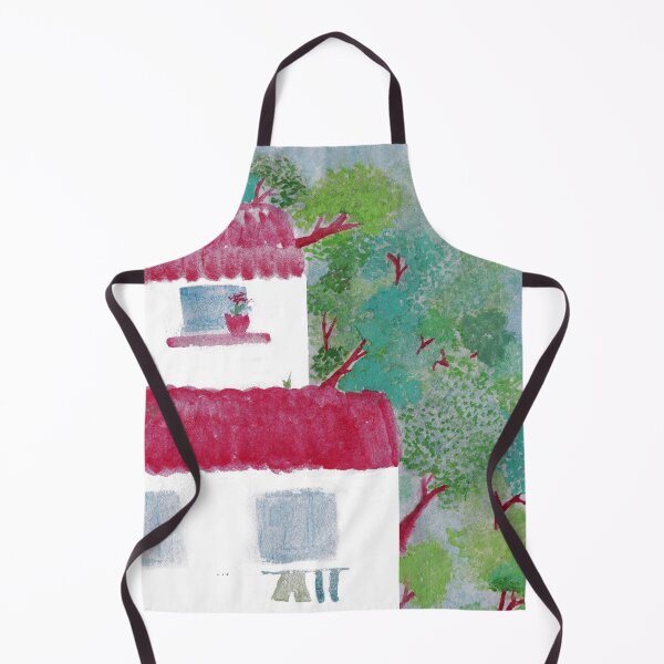 Item preview, Village houses in the woods watercolor designed and sold by Anna Lemos.
